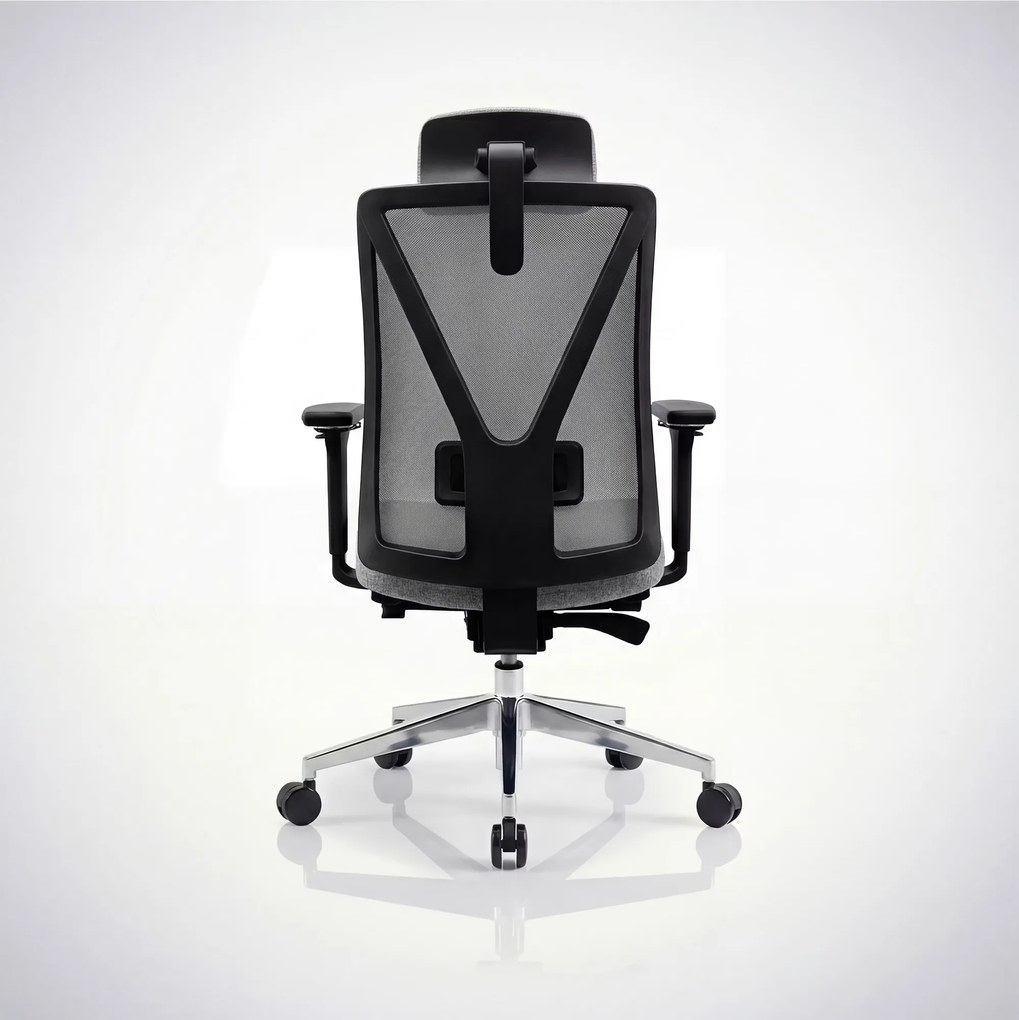 Fotel biurowy ergonomiczny szary z siatką VECTOR