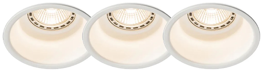 Zestaw 3 nowoczesnych reflektorów podtynkowych biały - Dept
