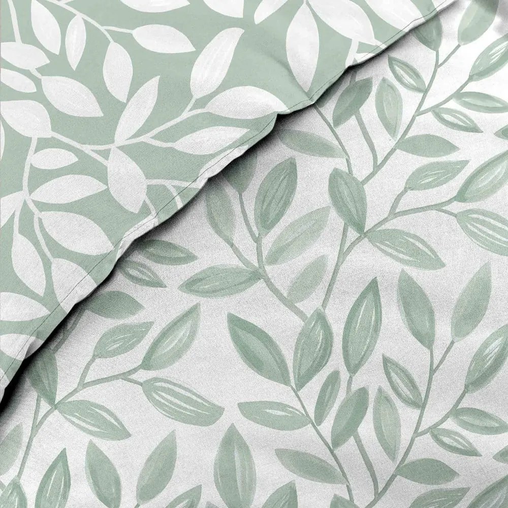 Biało-zielona pościel dwuosobowa z mikrowłókna 240x220 cm Sequoia – douceur d'intérieur