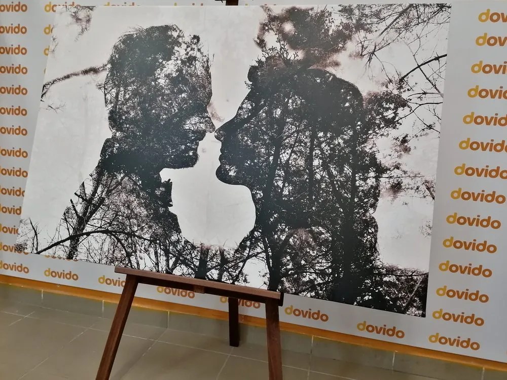 Obraz miłości w wersji czarno-białej