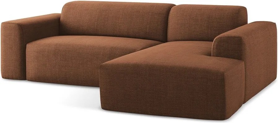 Narożnik (prawostronny/z szezlongiem) w kolorze terakoty Keli – Makamii