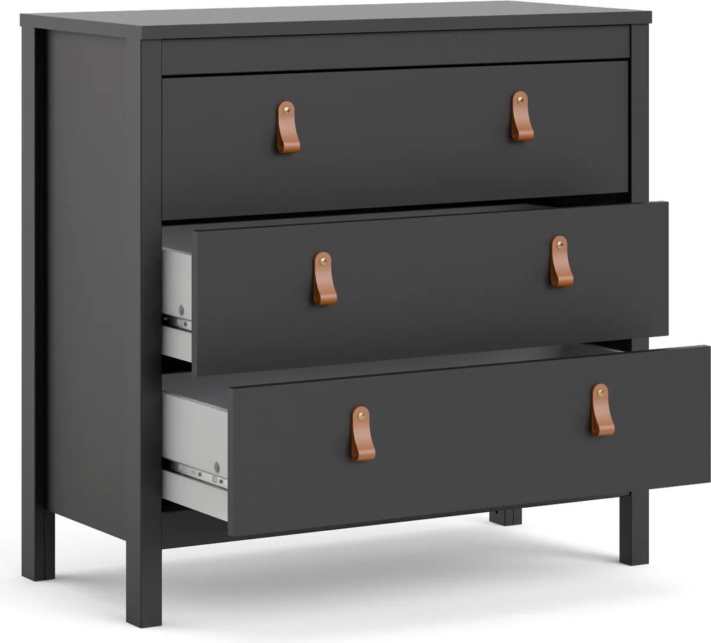 Czarna komoda z szufladami Madrid 3S