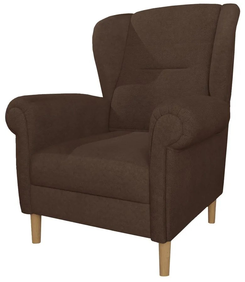Ciemnobrązowy fotel typu uszak Swan – Ropez