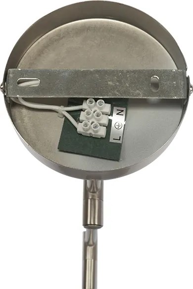 Stalowa lampa ścienna z białym kloszem i regulowanym ramieniem - Ladas Deluxe