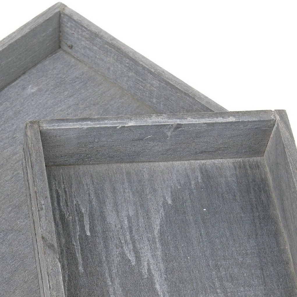 Zestaw 2 drewnianych tac Firry, szary