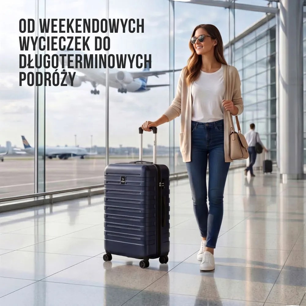 Zestaw walizek podróżnych NEW YORK, 3-elementowy, ABS, ciemnoniebieski Deuba