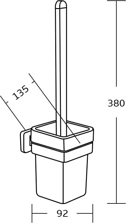 Mexen Asis szczotka toaletowa, czarna - 7017650-70