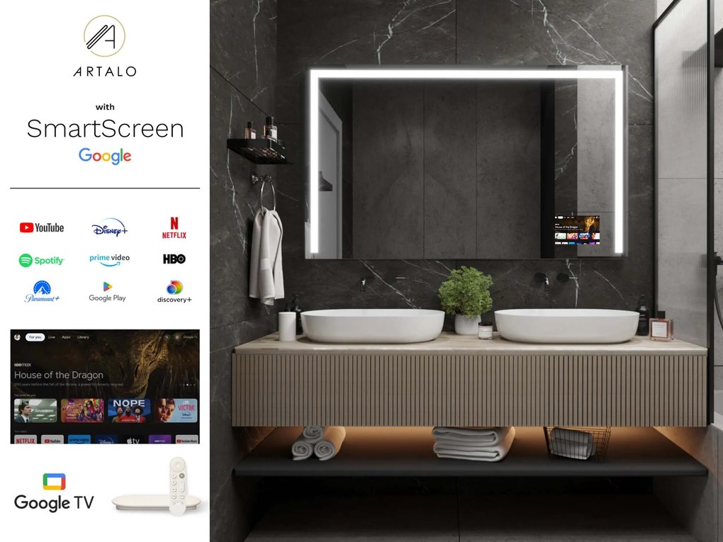 LED lustro do łazienki z oświetleniem M9 premium