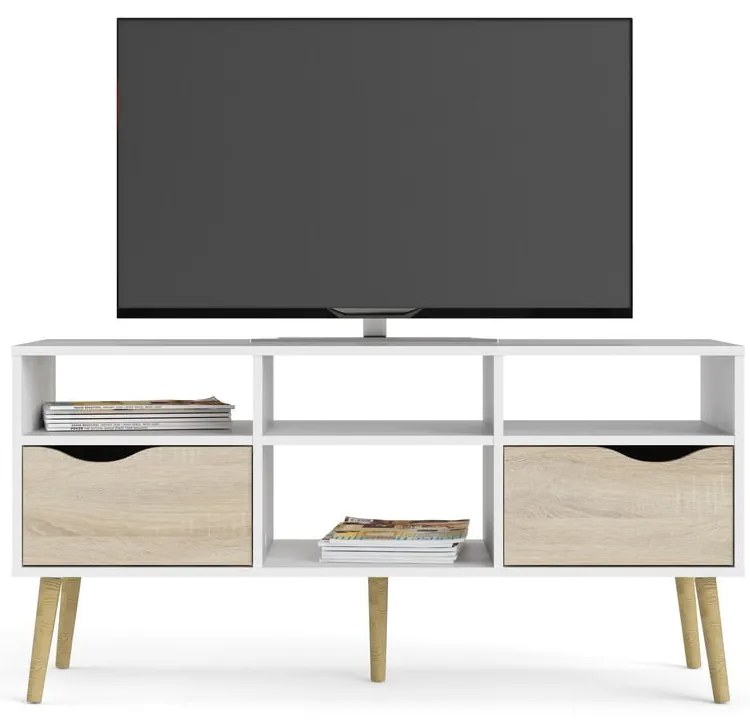 Biała szafka pod TV Tvilum Oslo, 117 x 57 cm