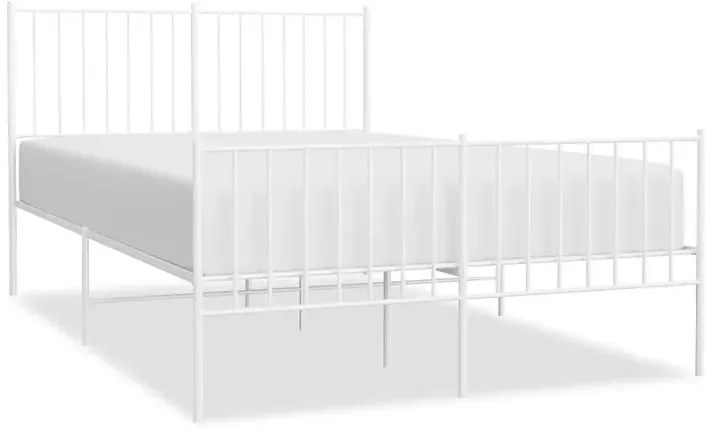 Białe metalowe łóżko małżeńskie w stylu loft 160x200 cm E7-P32