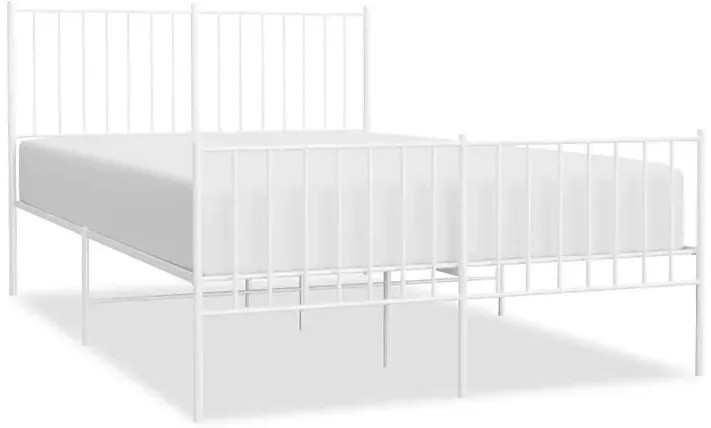 Białe metalowe łóżko małżeńskie w stylu loft 160x200 cm - Fiver