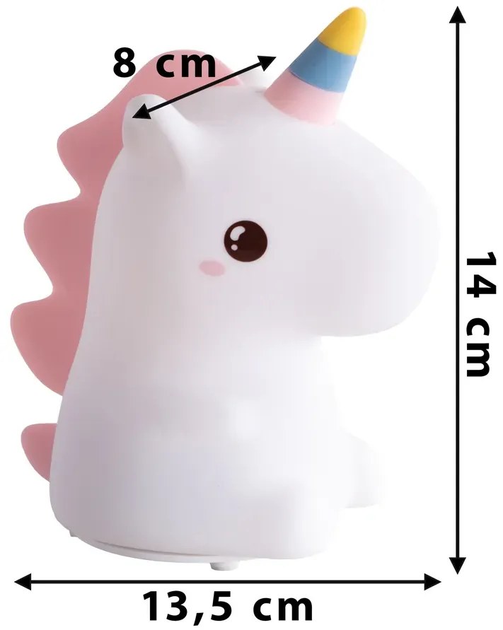 Lampka silikonowa nocna dla dziewczynki jednorożec W0-R54