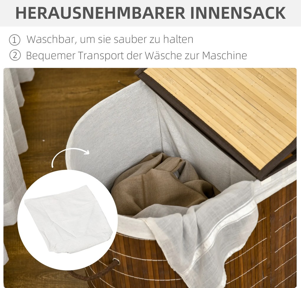 HOMCOM Kosz na pranie z pokrywą