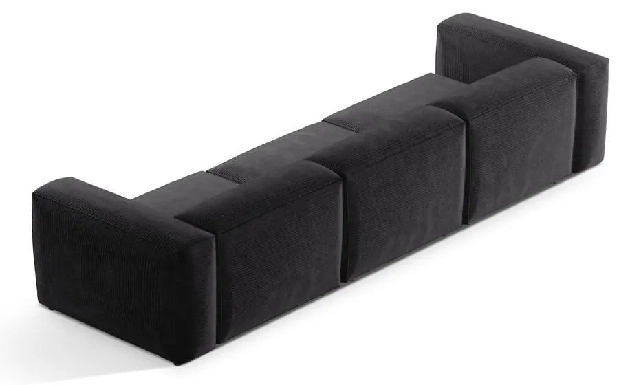 Ciemnoszara sztruksowa sofa 364 cm Bergano – Cosmopolitan Design