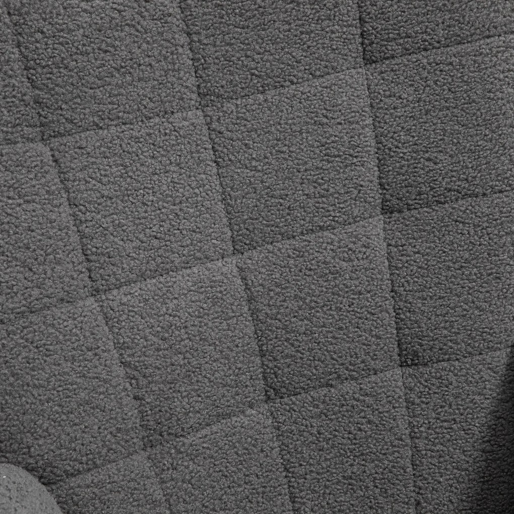 HOMCOM Fotel na biegunach Funkcja swing Łatwe czyszczenie Maksymalny udźwig 120 kg, poliester, kolor ciemnoszary | Aosom PL