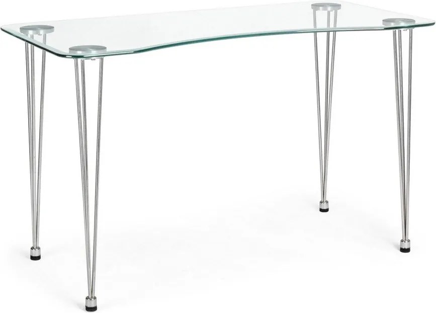 Biurko ze szklanym blatem 60x120 cm Rondo – Bizzotto