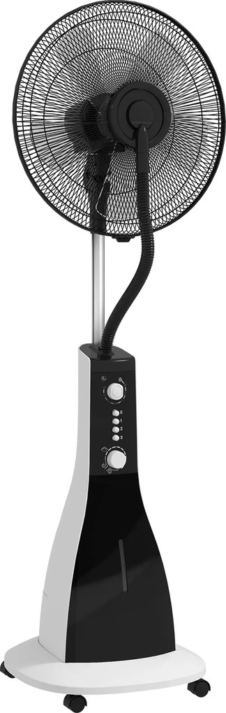 HOMCOM Wentylator z nawilżaczem 2 w 1, 3 prędkości, funkcja timera, zbiornik 3 L, 44,5 x 38,5 x 120cm, Czarny