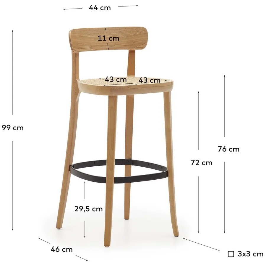 Hoker w dekorze jesionu 99 cm Romane – Kave Home