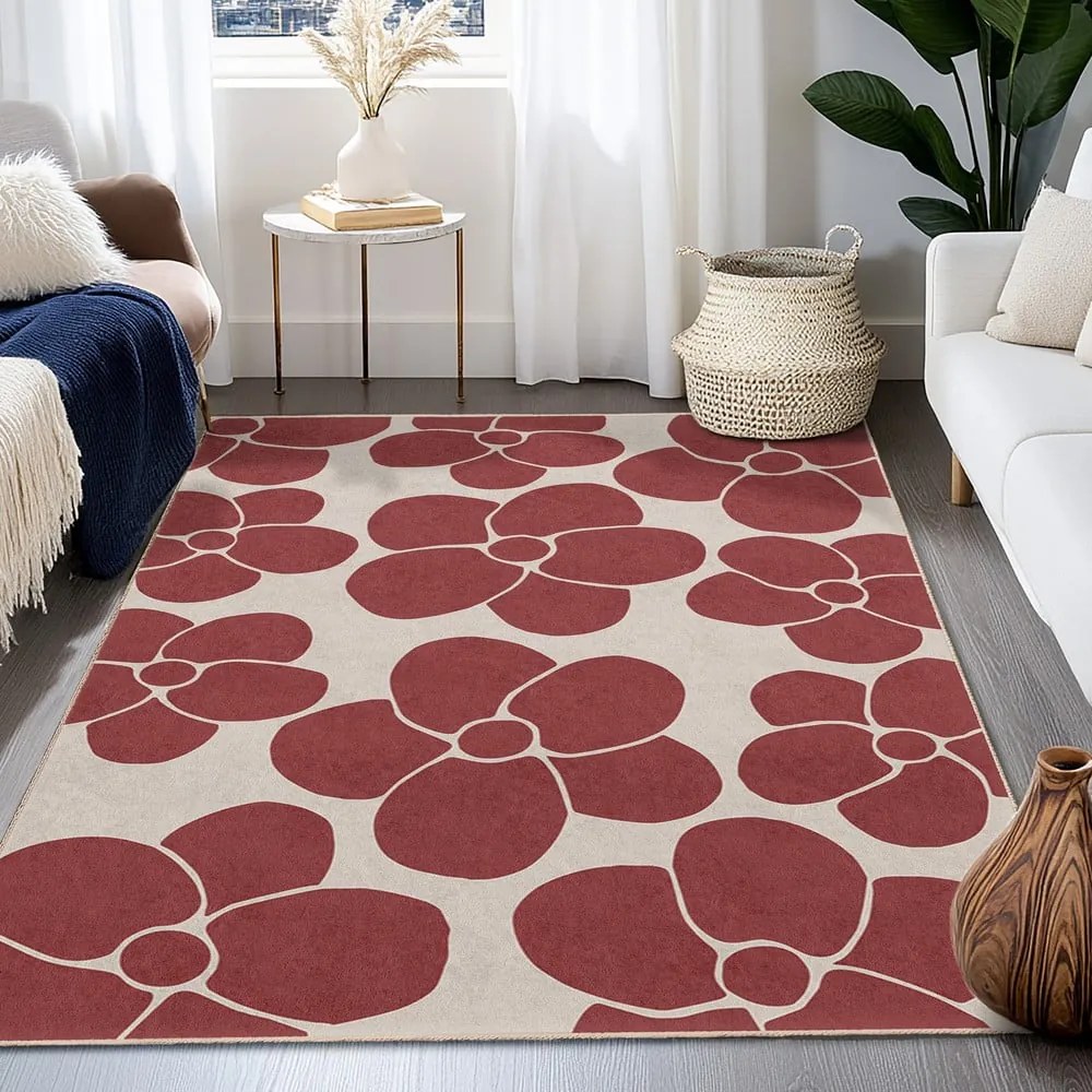 Czerwony dywan odpowiedni do prania 60x100 cm Red Meadow – Mila Home