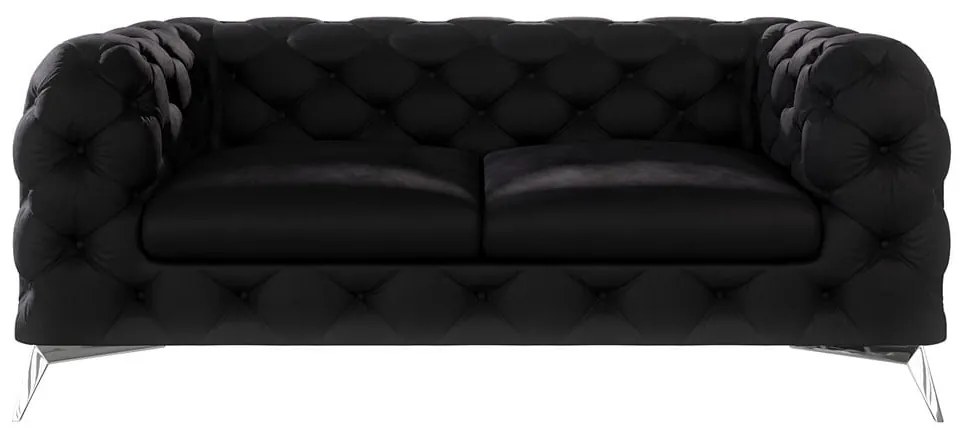 Czarna aksamitna sofa 185 cm Chelsea – Ropez