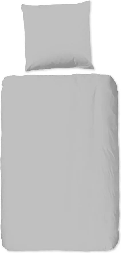 Jasnoszara bawełniana pościel jednoosobowa Good Morning Universal, 140x220 cm