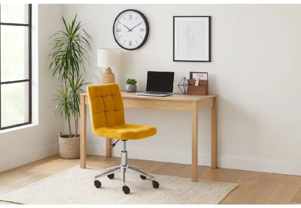 Żółty fotel biurowy Q-020 VELVET