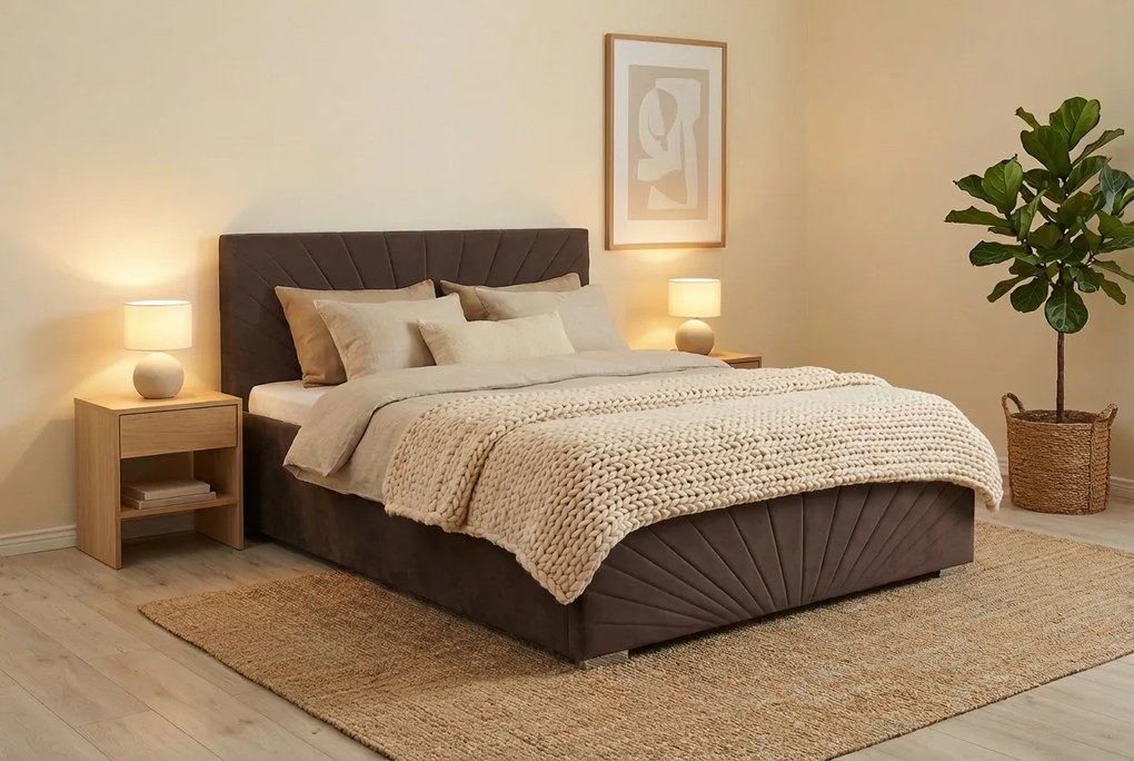 Łóżko OLEG 120x200 cm Brąz Bez materaca