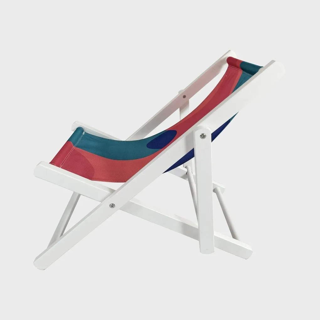 Leżak rozkładany COLOR FIESTA drewniany 42x58,5x52,5 cm biały MINI HOMLA