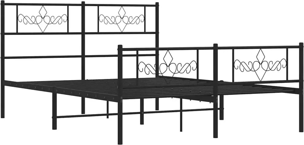 Czarne metalowe łóżko małżeńskie 160x200cm F6-C78