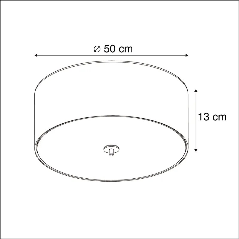 Rustykalna lampa sufitowa czarna 50 cm - Drum Nowoczesny Oswietlenie wewnetrzne