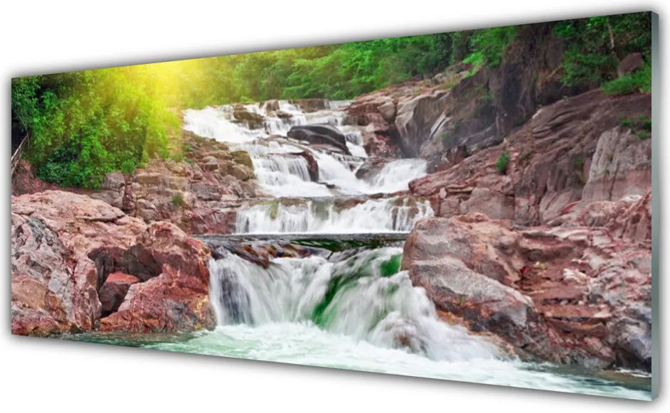 Szkło do Kuchni na Ścianę Potęga Naturalnego Wodospadu