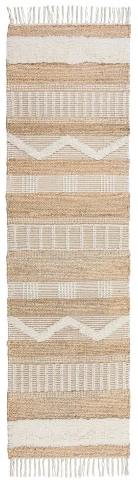 Beżowy chodnik z juty Flair Rugs Medina, 60x230 cm