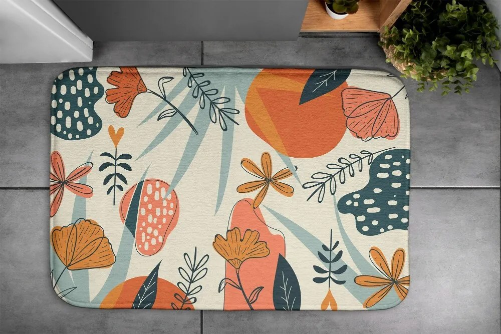 Dywanik łazienkowy antypoślizgowy Dywanik łazienkowy antypoślizgowy Kwiaty Floral
