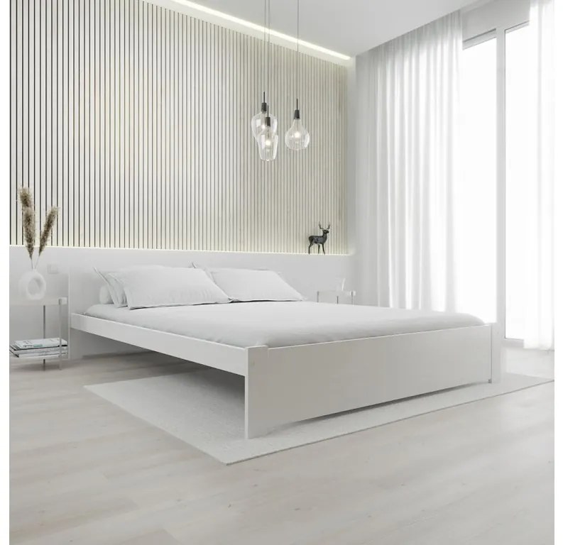 Łóżko IKAROS 160 x 200 cm, białe Stelaż: Ze stelażem listwowym rolowanym, Materac: Materac Sommera