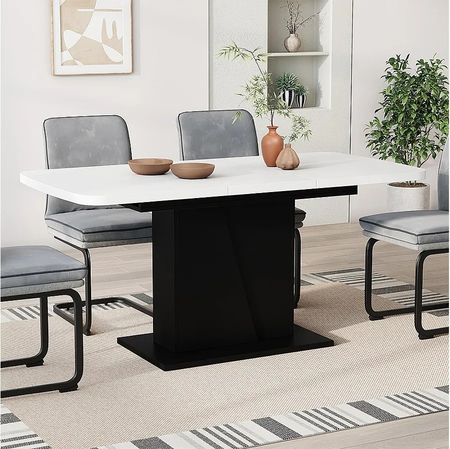 Stół jadalny biały/czarny 120x80x77.3 fenaro