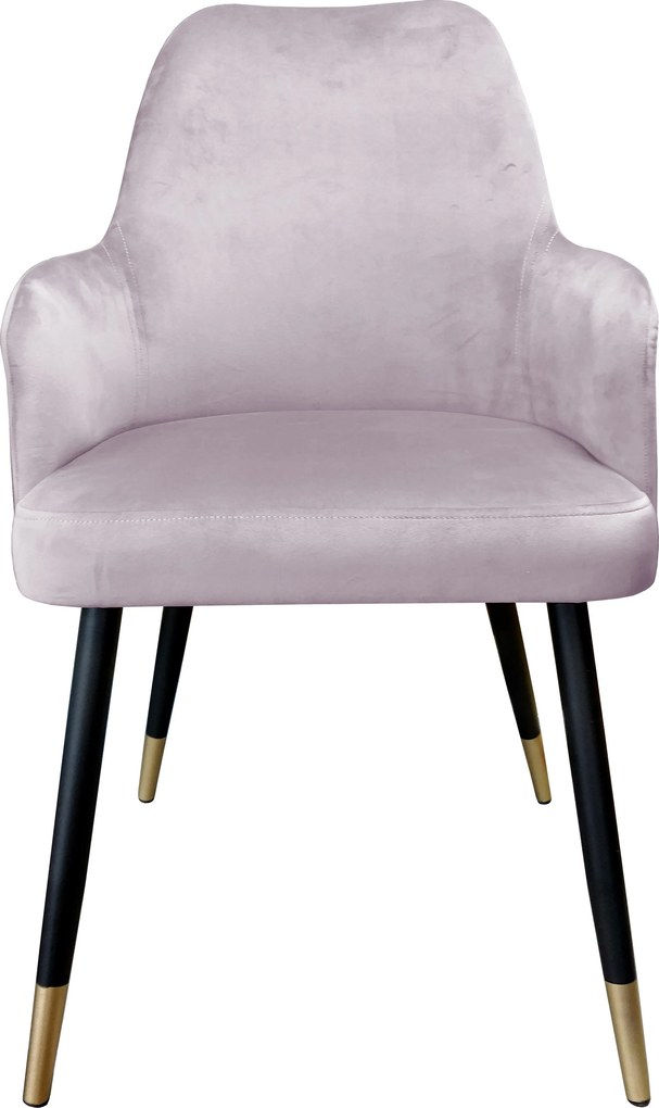 Krzesło WESTA tkanina Welur noga metalowa elegancki styl loftowy : Kolor nogi - Czarno-złota stożek, Kolor tkaniny - VELVET - MG55, Typ siedziska - Siedzisko stałe