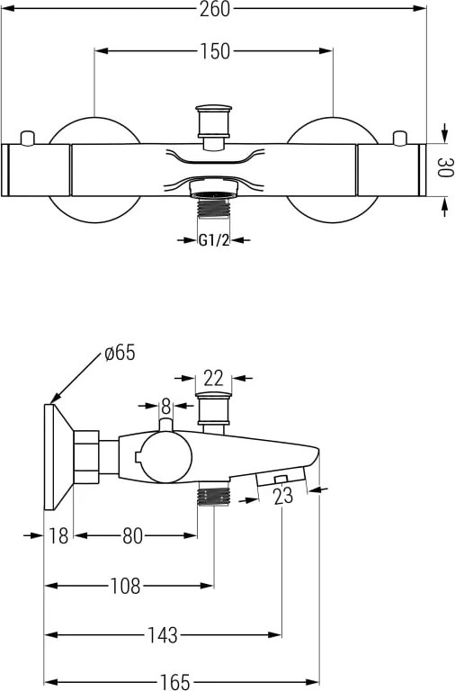 Mexen Nox termostatyczna bateria wannowa, chrom - 77350-00