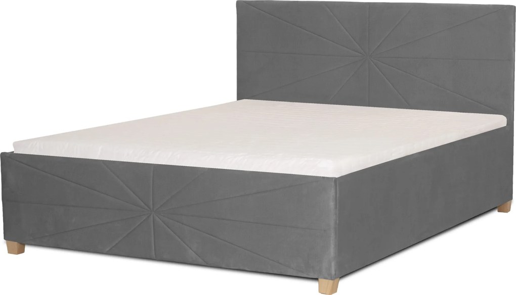 Łóżko PATI 160x200 cm Czarny Z materacem