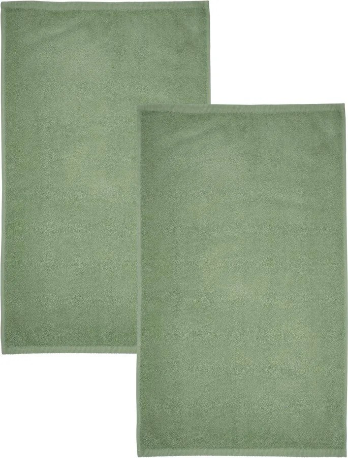 Zielone bawełniane ręczniki kąpielowe szybkoschnące frotte zestaw 2 szt. 90x140 cm Quick Dry – Catherine Lansfield