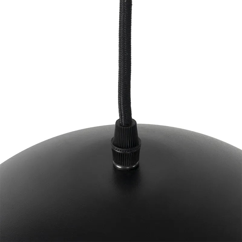 Industrialna lampa wisząca czarna ze złotem 3-światłowa - Magnax