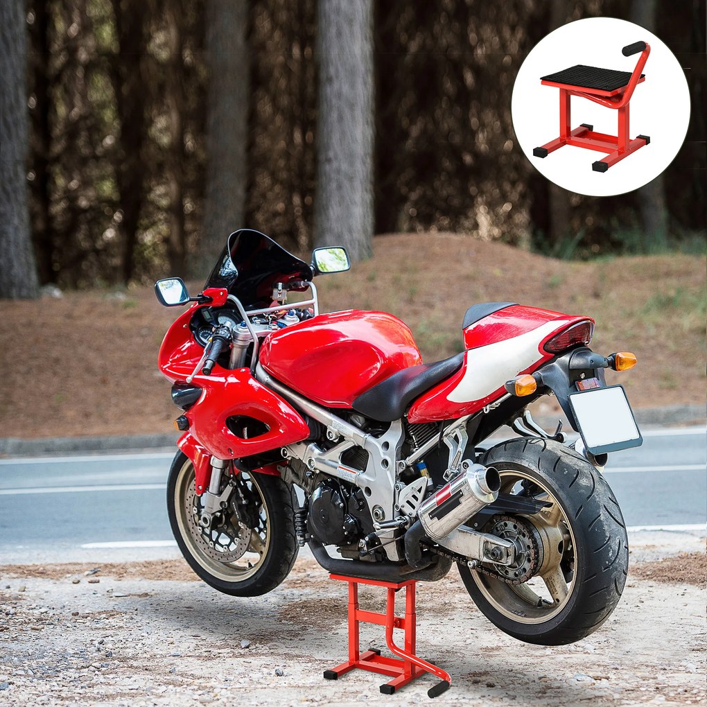 DURHAND Podnośnik motocyklowy nośność 150 kg regulowana wysokość 27,5/39,5 cm do garażu i na zewnątrz