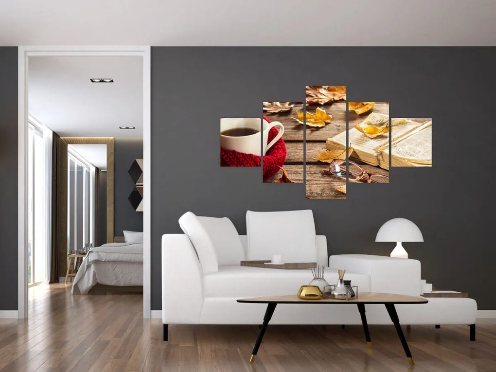 Obraz - Jesienna filiżanka herbaty (125x70 cm)