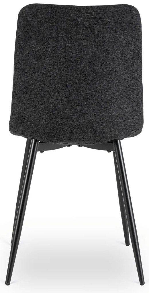 Zestaw Stół Okrągły Rozkładany HARRY 102-142 cm Dąb Craft/Czarny i 6 Krzeseł Tapicerowanych ROBIN 2 Czarnych Nowoczesnych