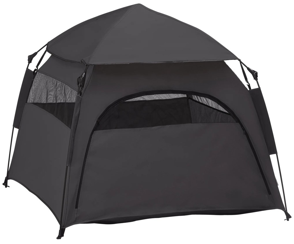 PawHut Namiot dla Zwierząt, Namiot dla Psów, składany, odporny na pogodę, buda dla dużych psów, Czarny