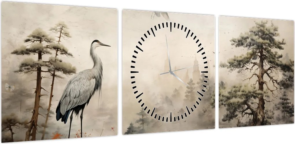 Obraz - Krajobraz z kreskówki (z zegarem) (90x30 cm)