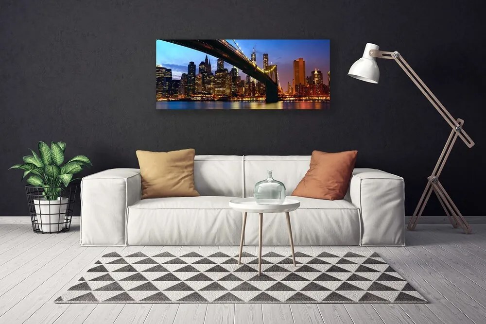 Obraz na płótnie Miejski Most nad Rzeką