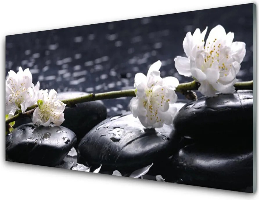 Szkło nad Blatem Równowaga: Kwiat I Kamienie