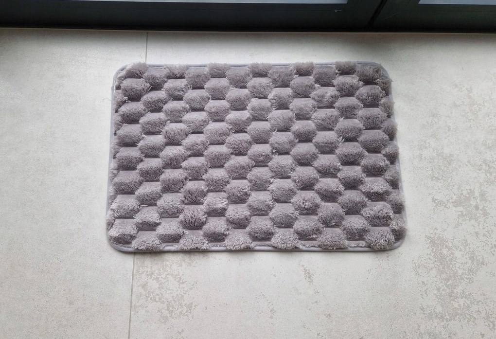 Dywanik antypoślizgowy Szary 40x60 cm Dekoracyjny gumowy spód uniwersalny