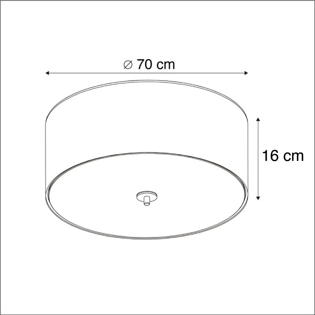 Inteligentny Plafon / Lampy sufitowe taupe 70 cm w komplecie z 6 żarówkami WiFi A60 - Drum Jute Nowoczesny Oswietlenie wewnetrzne