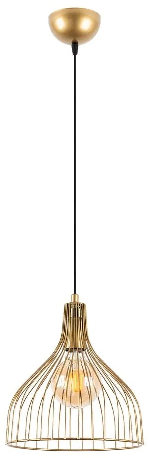 Lampa wisząca w kolorze złota z metalowym kloszem ø 25 cm Cafu – Opviq lights